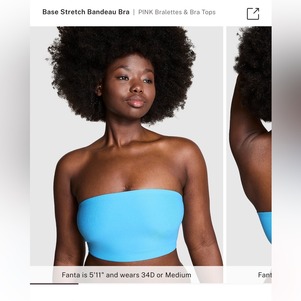 Victoria’s Secret micro rib bandeau in castaway blue